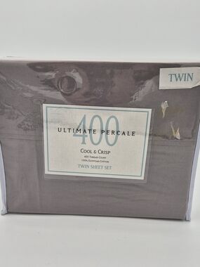 400 Twin Sheet Set 100% Egyptian Cotton - Cool & Crisp Charcoal Minimalist